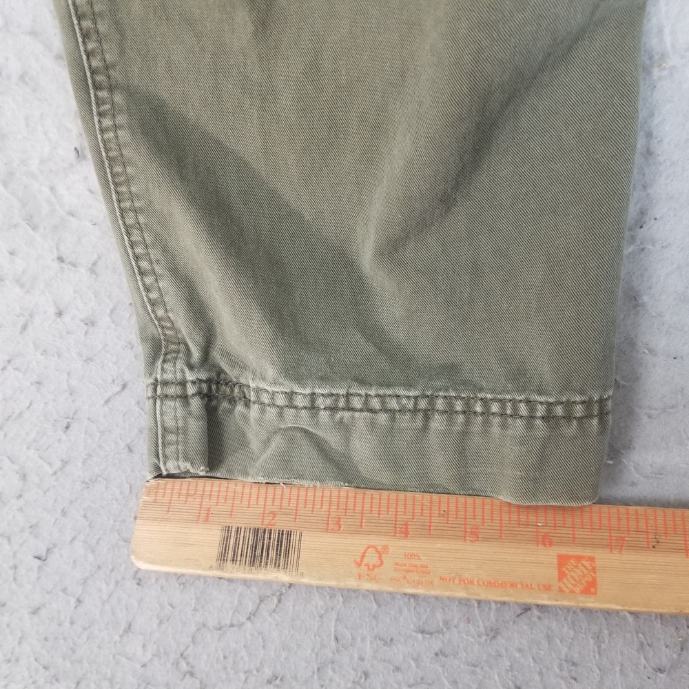 Abercrombie & Fitch Cargo Pants Mens 32 Olive Green Loose Multi-Pocket Cotton - Picture 10 of 10